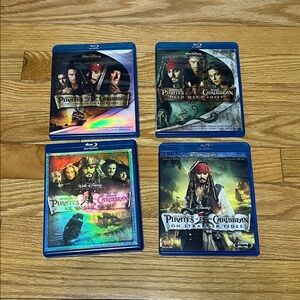 Disney Pirates of the Caribbean Blu-ray Set with Blue Cases